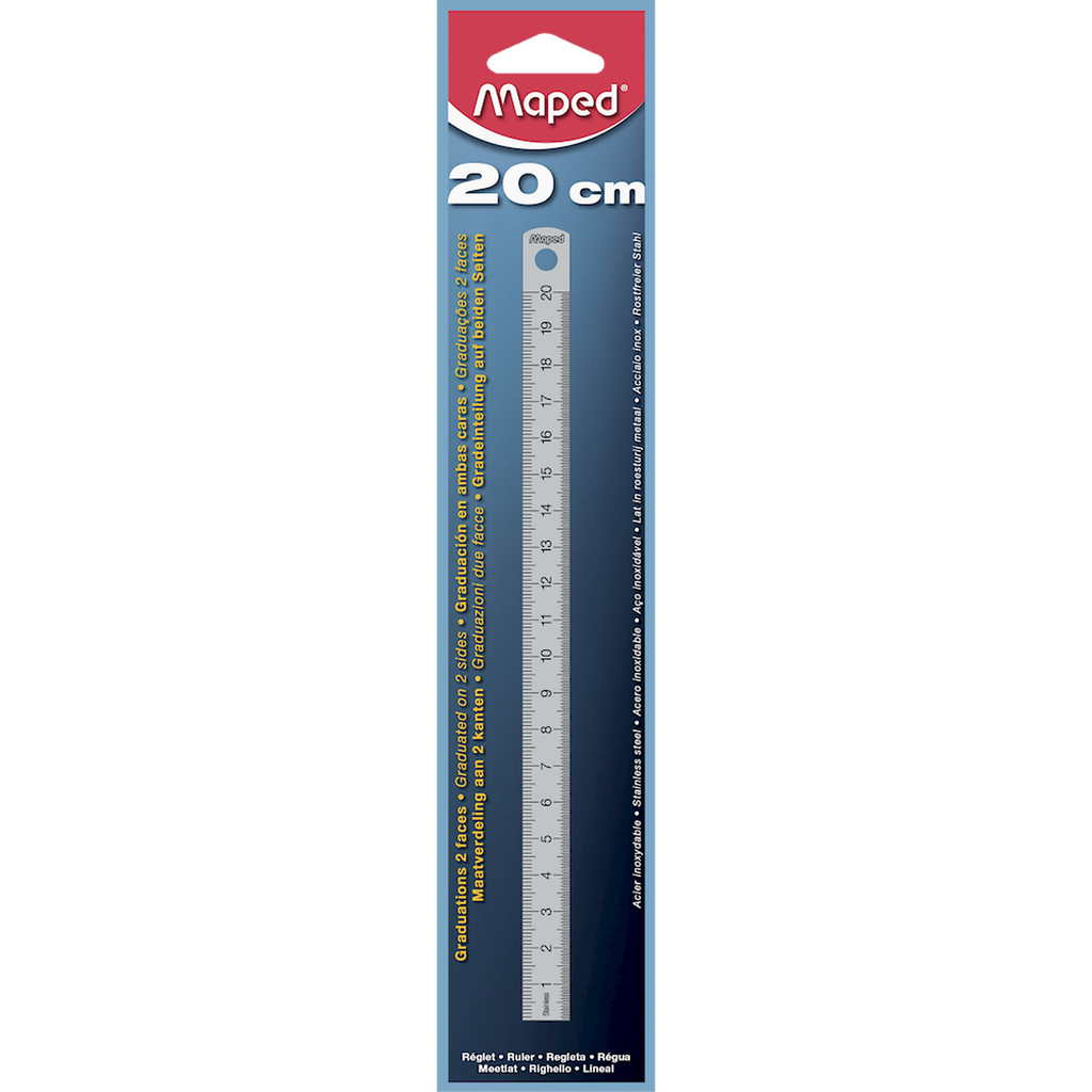 MAPED Steel Ruler 20cm Stainless Steel 20cm