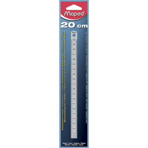 [3154141182006] MAPED Steel Ruler 20cm Stainless Steel 20cm