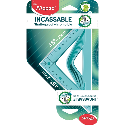 [3154142444219] MAPED Equerre plastique incassable 45° 21cm