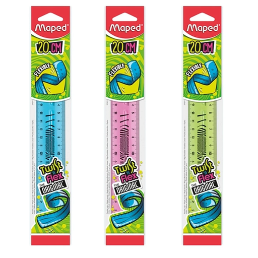[3154142792105] MAPED Regla plana de plástico flexible 20cm Twist N Flex - 1 unidad