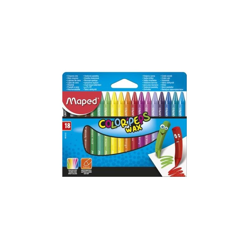 MAPED 18 Crayons Cire Wax Col