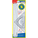 MAPED Kit de traçage 3 pièces règle + équerre + rapporteur spécial gaucher Géométric 3D