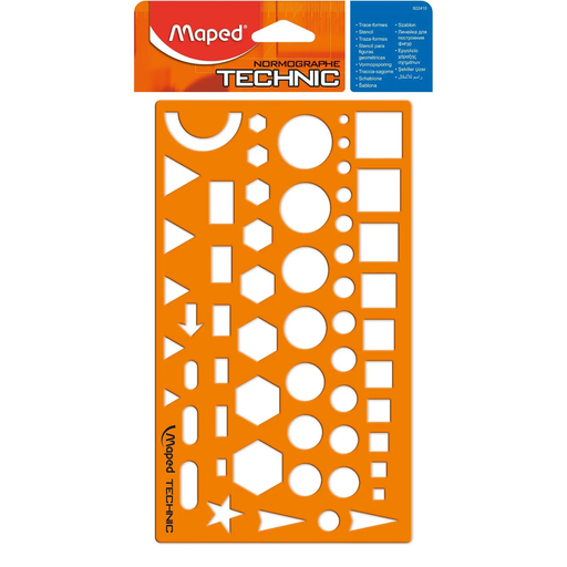 [3154149224104] MAPED Stencil Template Circle Triangle Square Rectangle, Le gabarit