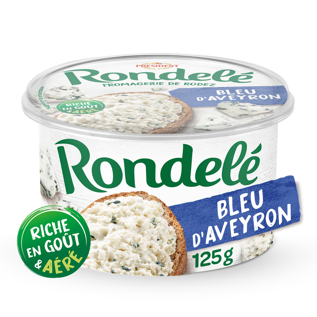 PRESIDENT Fromage à tartiner au Bleu d'Averyron Rondelé 125 g