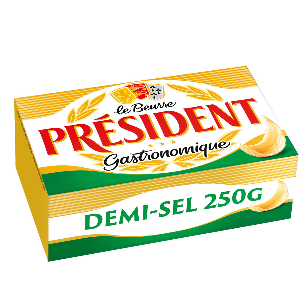 PRESIDENT Beurre gastronomique demi-sel 80% MG 250g