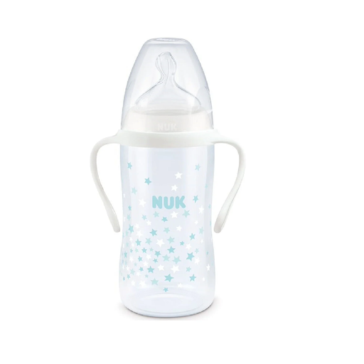 [3159921206576] NUK Biberón cuello ancho con asas 6-18 meses 300 ml