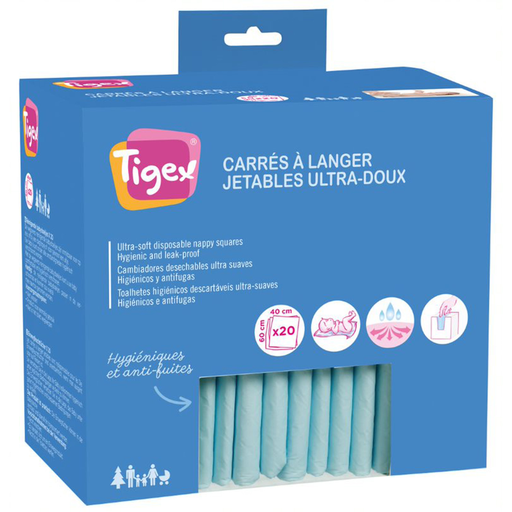 [3159921212102] TIGEX Disposable ultra-soft changing mats 40x60cm