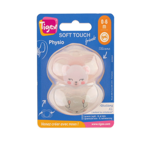 [3159921221234] TIGEX Chuchas silicone soft touch 0-6 meses lote de 2 unidades