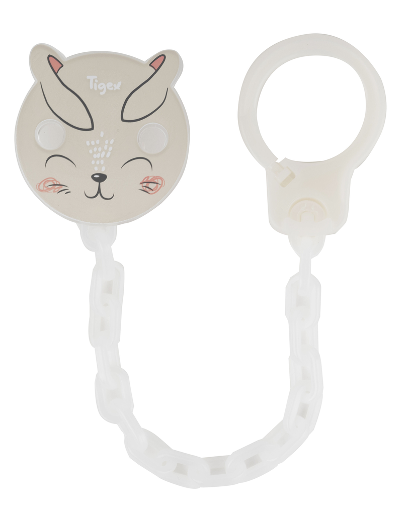 TIGEX Sujeta chupetes universal blanco Soft Touch l'attache-sucette