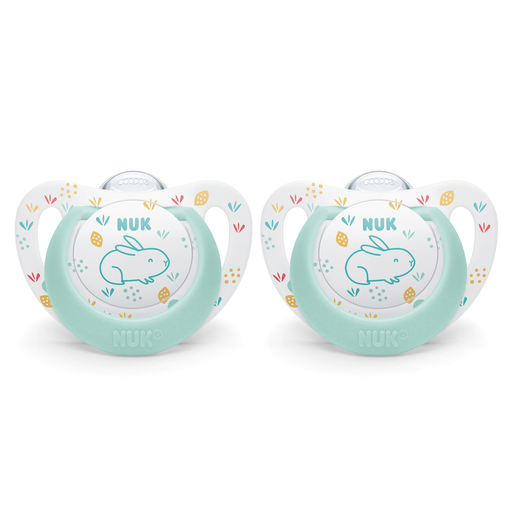 [3159921228806] NUK Chupetes Verde Silicona 0-6 meses lote de 2