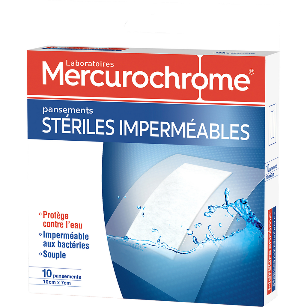 MERCUROCHROME Pensos estéreis impermeáveis 10