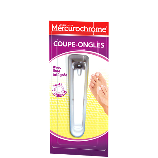 [3160920509612] MERCUROCHROME Coupe-ongles Acier Inoxydable Coupe Précise Lime Intégrée