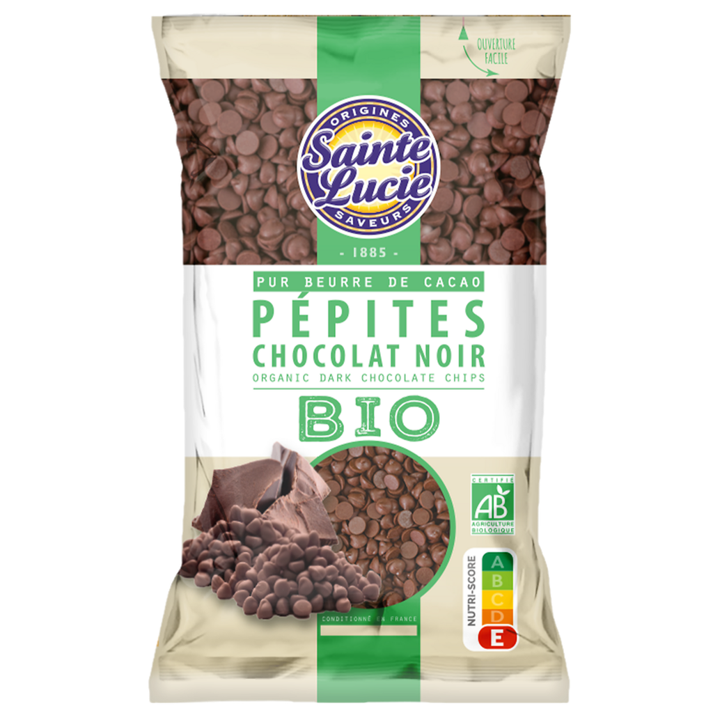 SAINTE LUCIE Pepitas de chocolate negro pura manteca de cacao 125 g