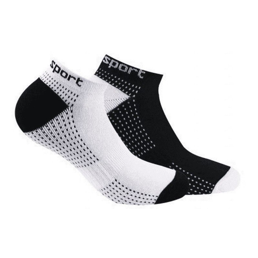 [3163382610155] KINDY 2 Pares de Invisíveis Sport Mulher Jersey Branco-Preto 37/41