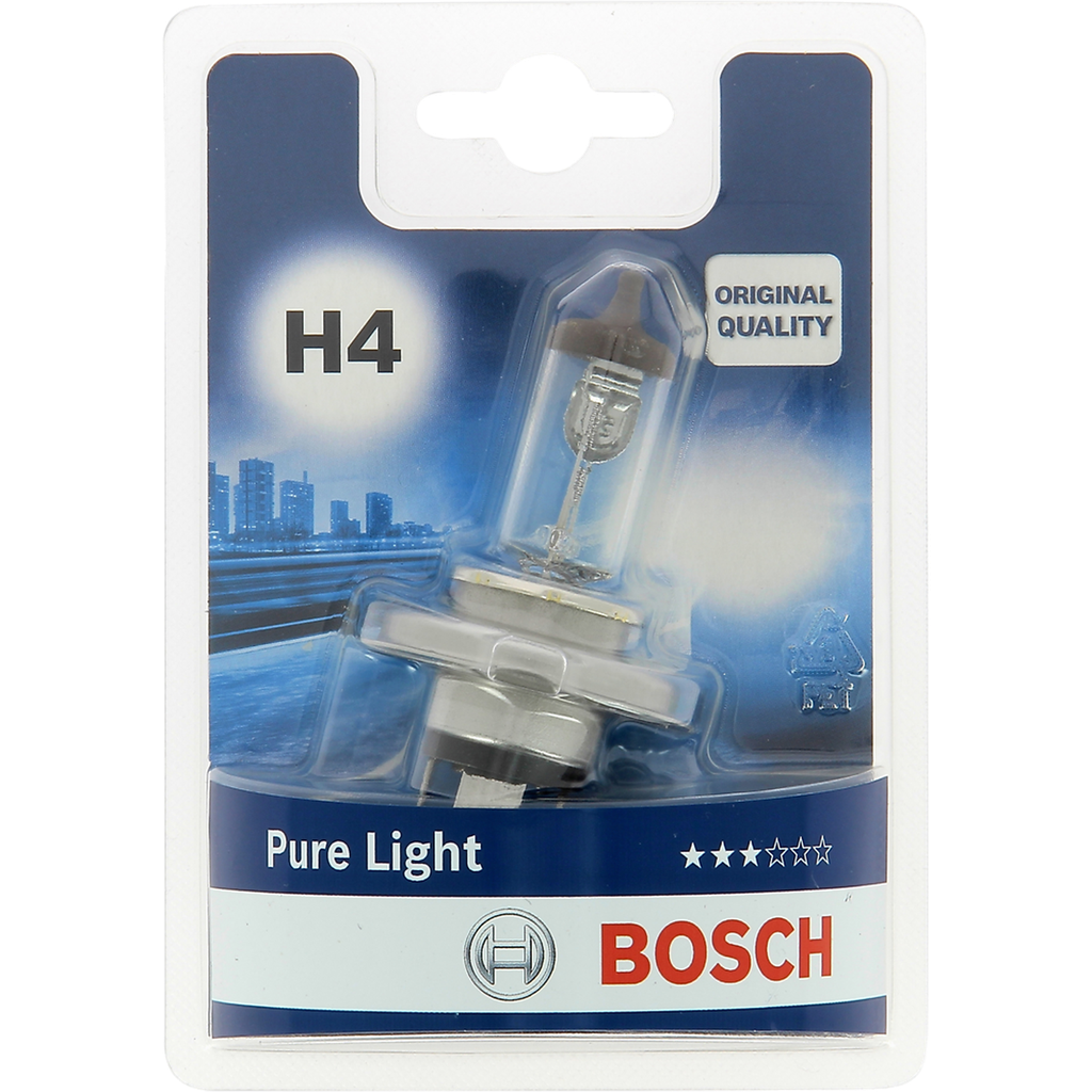 BOSCH H4 Pure Light lámpara de faro 12 V P43t 60/55W 1 bombilla