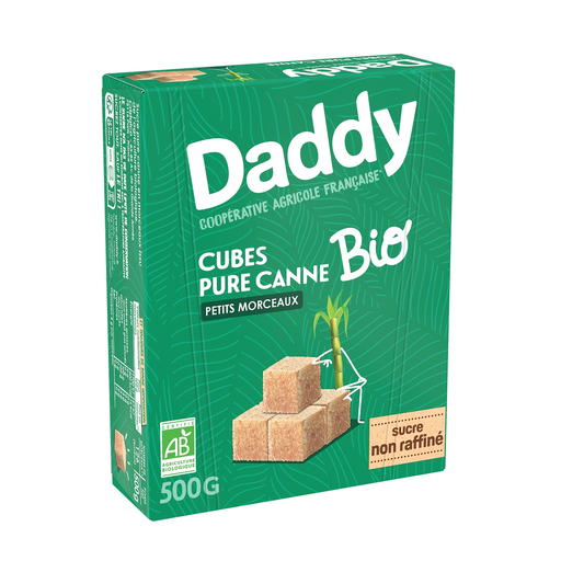 [3165433691502] DADDY Small sugar cubes 100% pure organic cane sugar 500 g