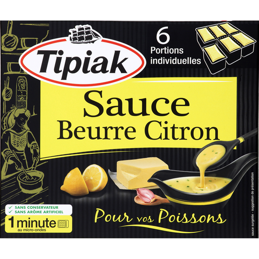 [3165440239469] TIPIAK Salsa de mantequilla al limón 6 porciones individuales 300 g