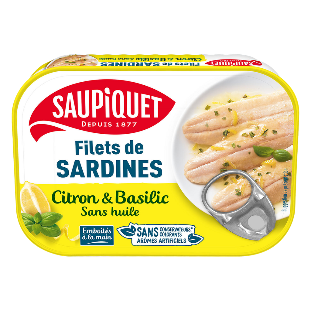 SAUPIQUET Boneless sardine fillets with lemon-basil marinade 100 g