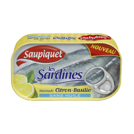 [3165950211269] SAUPIQUET Sardinhas Marinada Limão Manjericão 120 g