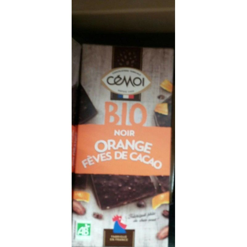 CÉMOI TABLETTE Organic Dark Chocolate Orange Cocoa Nibs 180 g