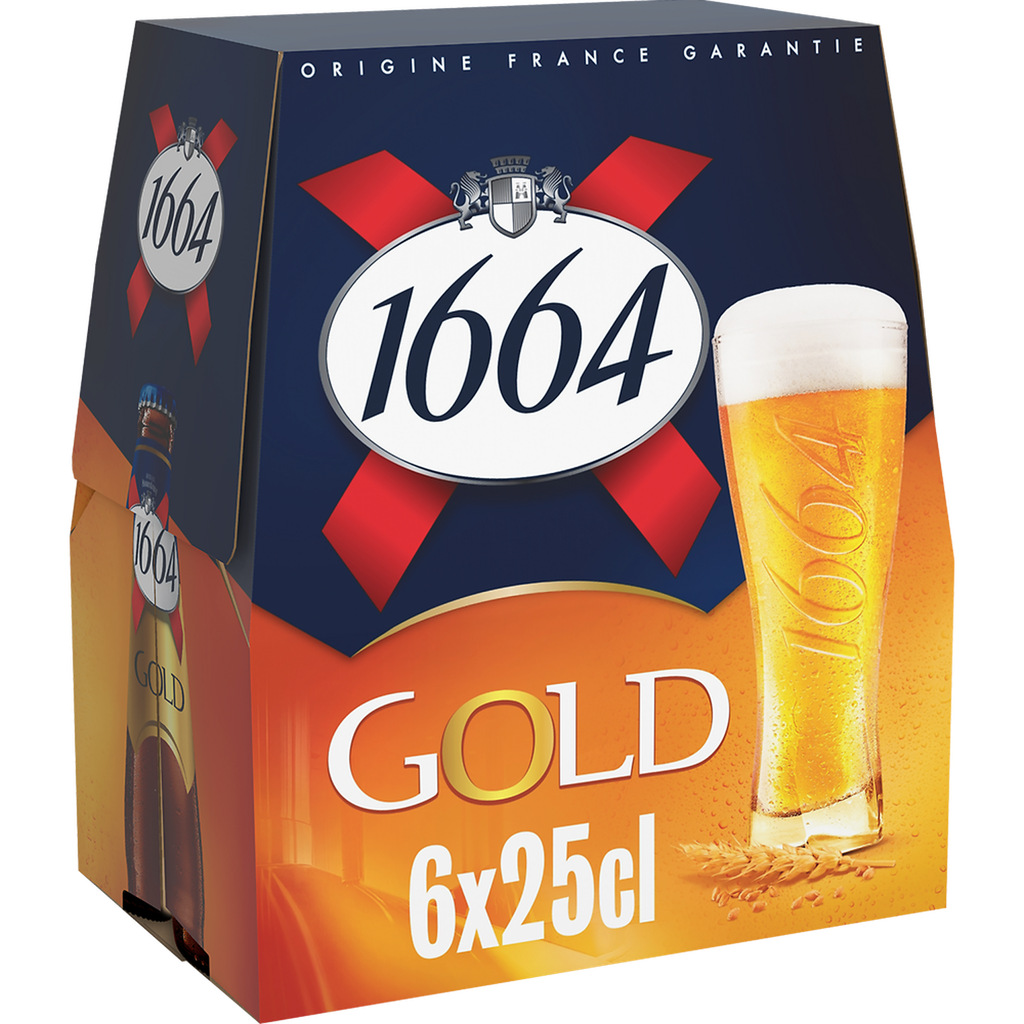 [3173600000248] 1664 Bière Blonde Gold 6,1% Pack Bouteilles 6X25Cl