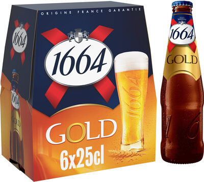 1664 Gold Kronenbourg Biere Blonde 6,1% : Le Pack De 6 Bouteilles 25Cl