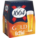 1664 Bière Blonde Gold 6,1% Pack Bouteilles 6X25Cl