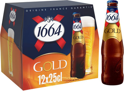 1664 Gold Kronenbourg Bière Blonde 6,1% : Le Pack De 12 Bouteilles 25Cl