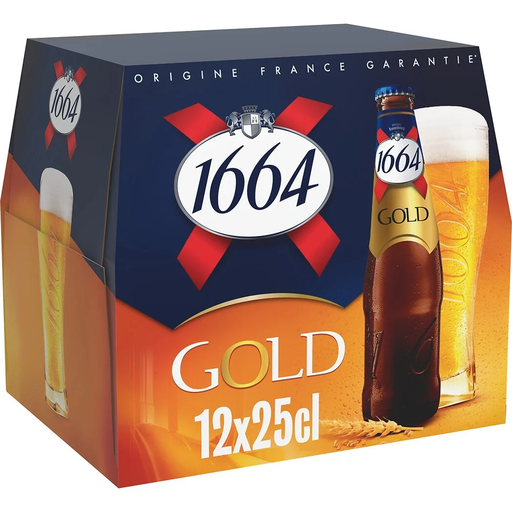 [3173600001122] 1664 Gold Cerveja loira 6° 12 x 25 cl