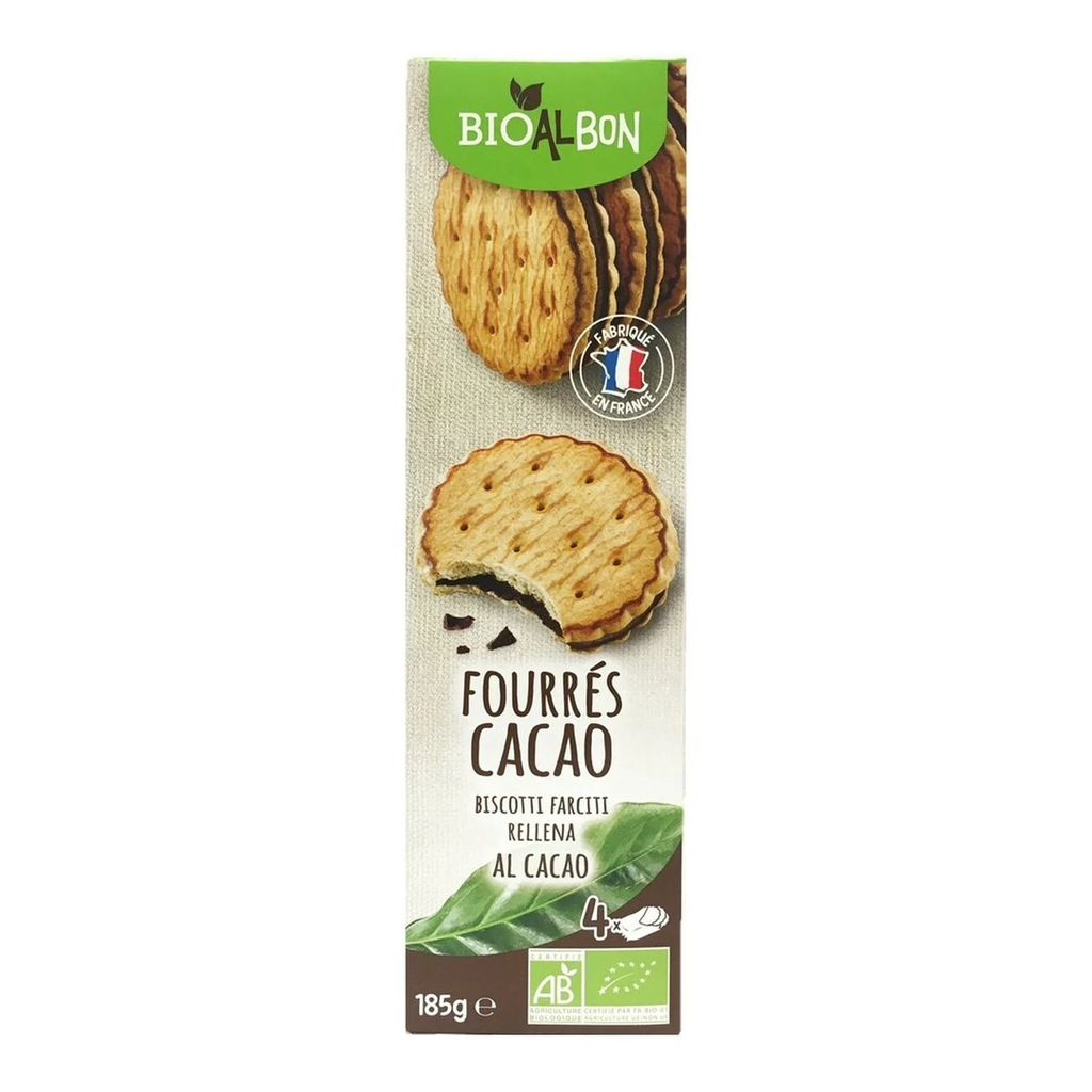 BIOALBON Biscuits Fourrés Cacao Bio 0.18 kg