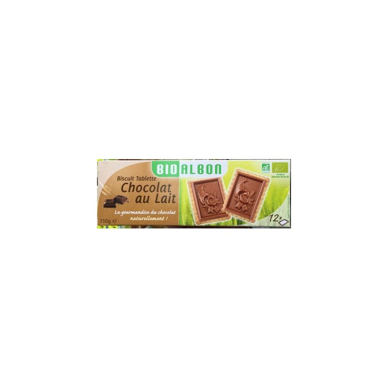 BIOALBON Organic Milk Chocolate Biscuit Tablet 150 g