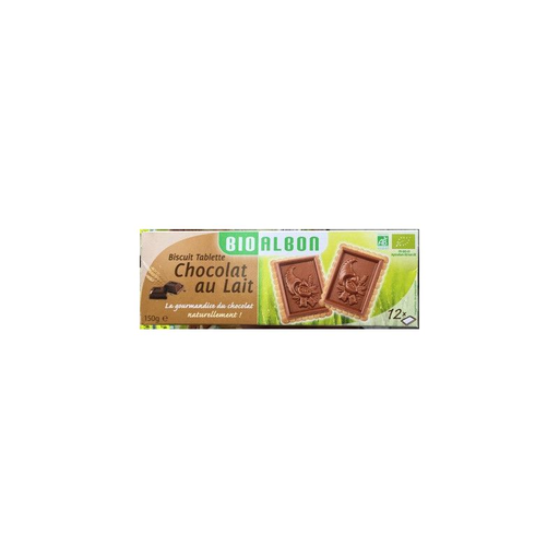 [3173990060372] BIOALBON Bolacha com Tablete Chocolate Leite 150 g