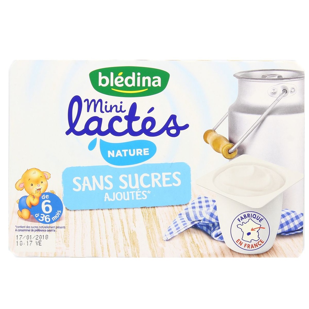 Blédina Mini Dairy Nature, No Added Sugars From 6 To 36 Months: The 6 Pots Of 55 G - 330 G