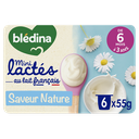 Blédina Mini Lactés Nature, Sans Sucres Ajoutés De 6 À 36 Mois : Les 6 Pots De 55 G - 330 G
