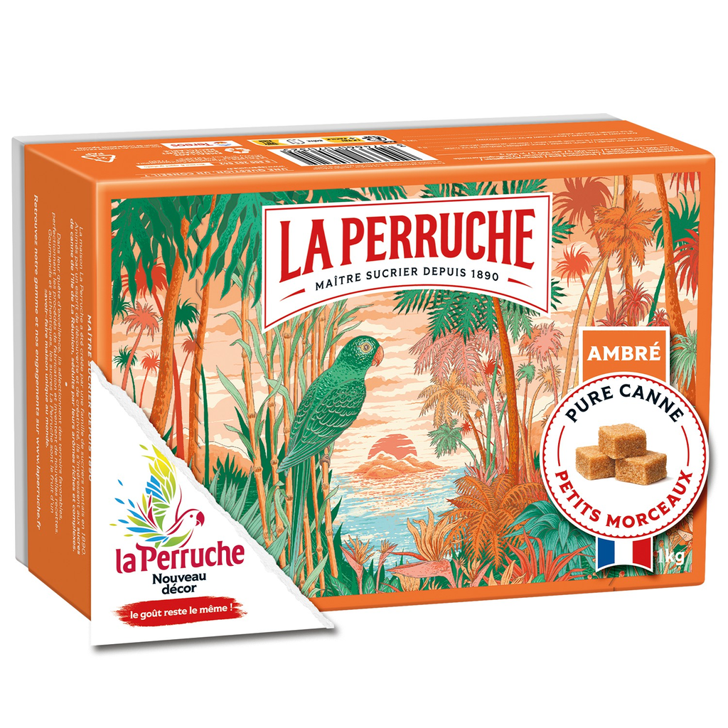 LA PERRUCHE Brown cane sugar small cubes BEGHIN SAY 1 kg