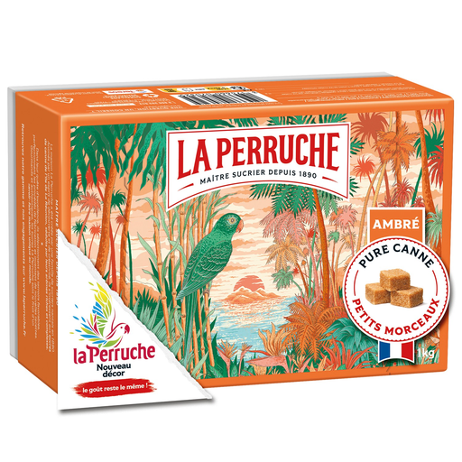 [3174660055247] LA PERRUCHE Brown cane sugar small cubes BEGHIN SAY 1 kg