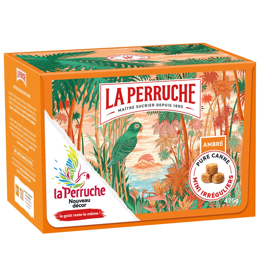 [3174660112223] LA PERRUCHE Açúcar em mini cubos de cana Âmbar BEGHIN SAY, caixa de 475 g