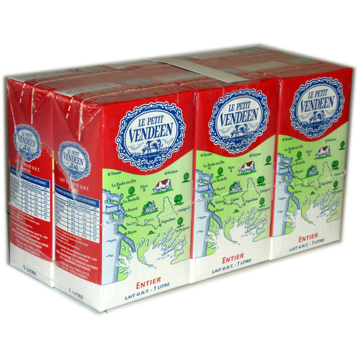 [3175316002721] LE PETIT VENDEEN Whole UHT Milk 6 bricks of 1 L