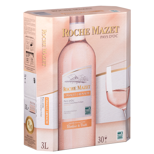 [3175520009301] ROCHE MAZET Vinho rosé IGP Pays d'Oc Cinsault Grenache 3 L