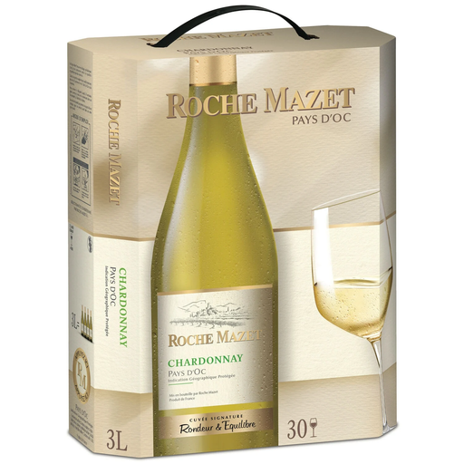 [3175529626813] ROCHE MAZET Chardonnay IGP Pays-d'Oc Special Cuvée White BIB 3 L