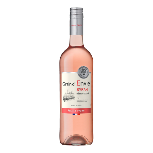 [3175529649195] GRAIN D'ENVIE Vinho Rosé Fresco e Frutado Desalcoolizado Cinsault 0.75 L