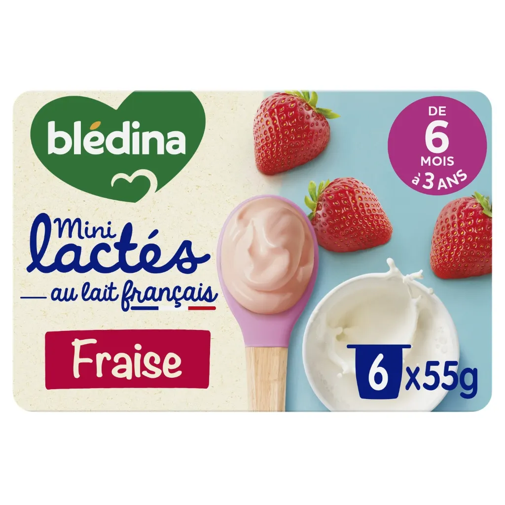 Blédina Mini Dairy Strawberry 55g x 6 (Bledina Strawberry Yogurt)