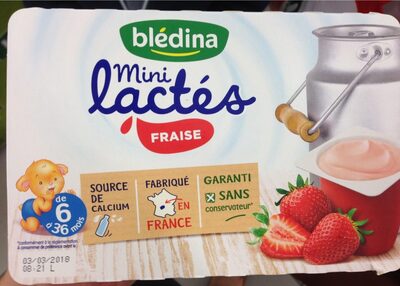 Blédina Mini lactés Fraise 55g x 6 (Yogurt Bledina Fraise)