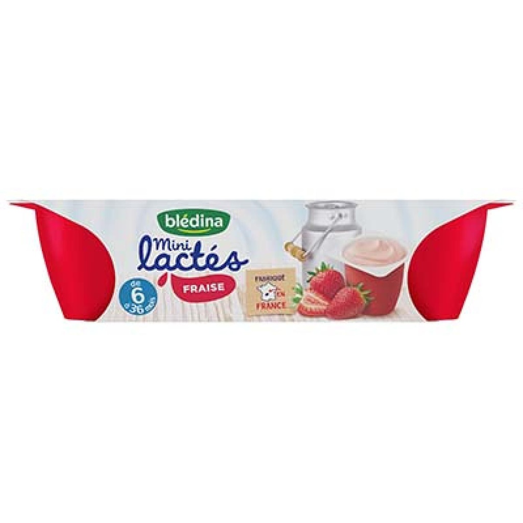 Blédina Mini lactés Fraise 55g x 6 (Yogurt Bledina Fraise)