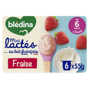 BLEDINA Postre lácteo para bebés con fresas 6x55g