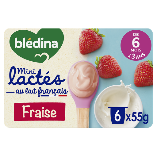 [3041091222015] BLEDINA Baby dairy dessert with strawberries 6x55g