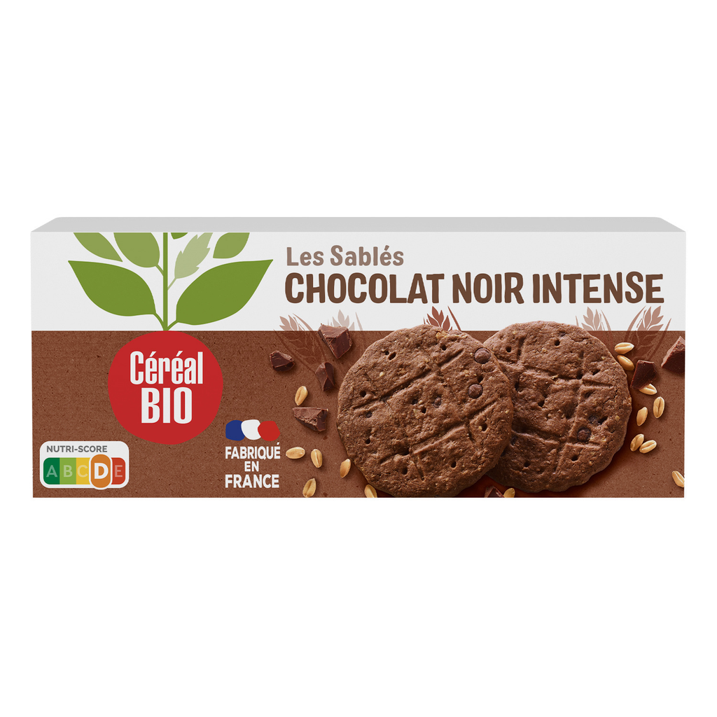 CEREAL BIO Bolachas amanteigadas com chocolate negro intenso 132 g
