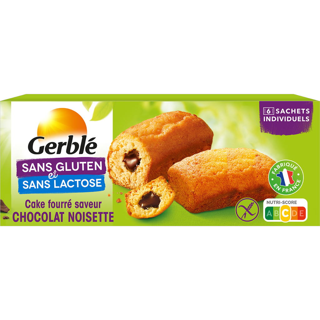 GERBLE Cake fourré saveur chocolat noisette 210g