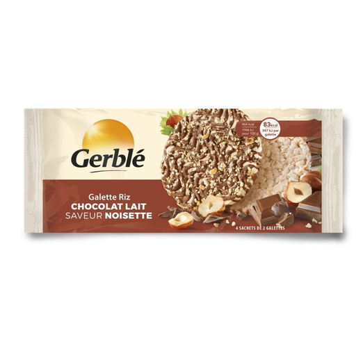 [3175681233935] GERBLÉ Rice Cake Milk Chocolate Hazelnut 142 g