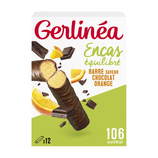 [3175681807136] GERLINEA Barra Lanche Emagrecimento Chocolate Laranja 372 g